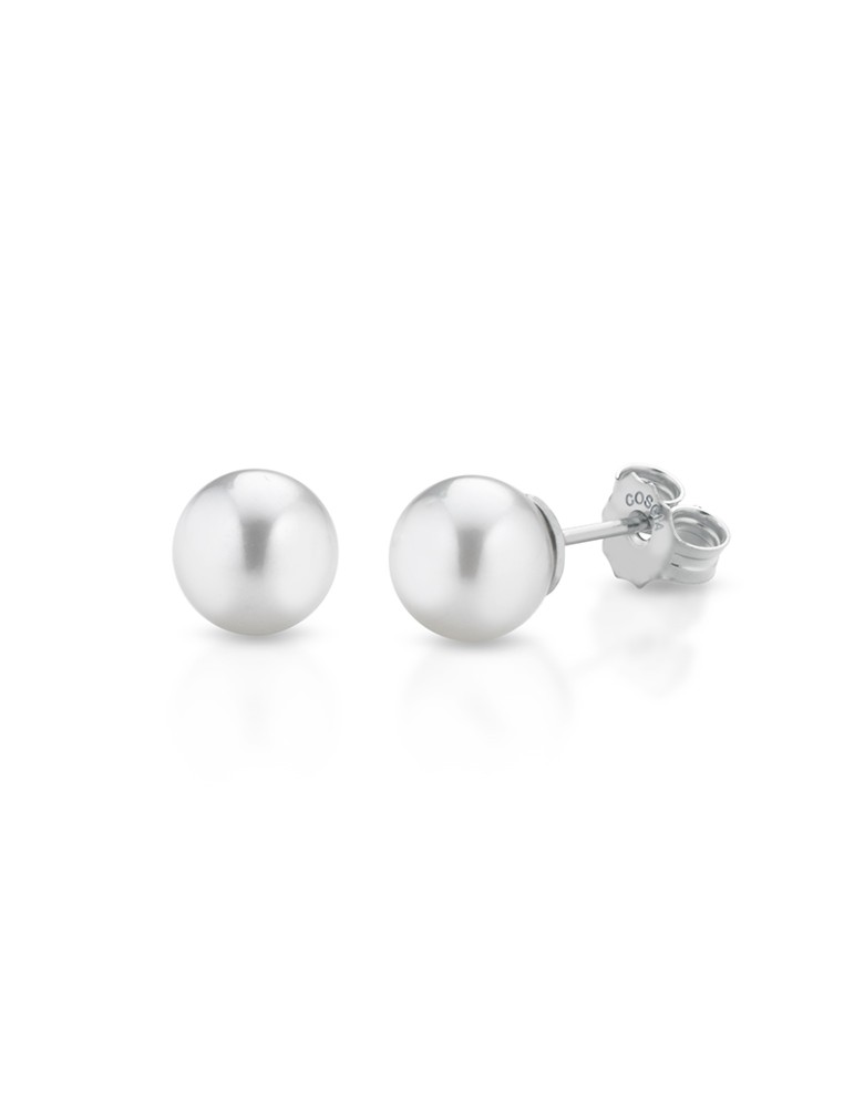 Orecchini Coscia - in Oro Bianco 18 Carati con Perle Akoya 9-9,5mm - LBPFAK109.5