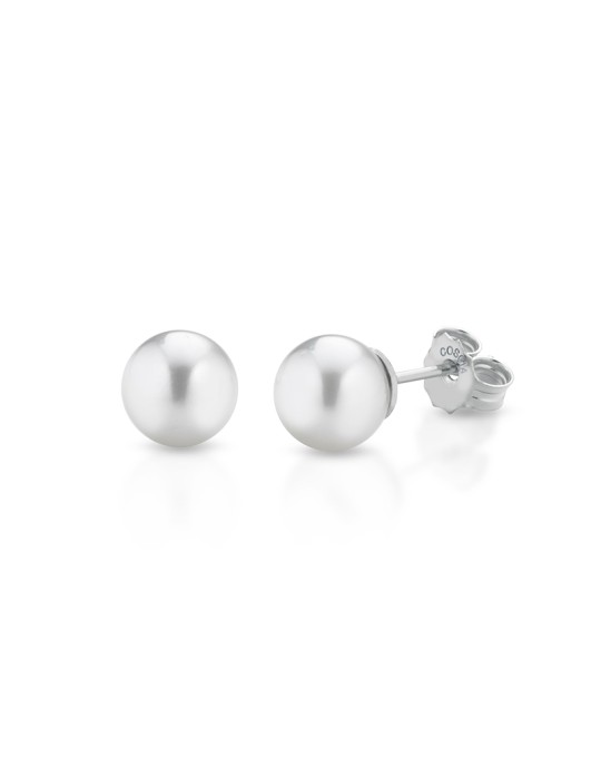 Orecchini Coscia - in Oro Bianco 18 Carati con Perle Akoya 9-9,5mm - LBPFAK109.5