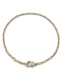 Unoaerre Choker - Gold with Crossbar Chain and White Zircon Pav - 0