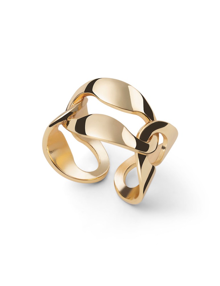 Anello Unoaerre - Bronzo Dorato -Lucido-Maglia Marina Piatta-16EXA001G
