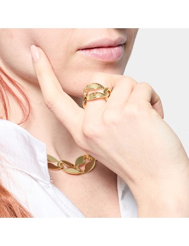 Unoaerre Ring - Golden Bronze - Polished - Flat Marine Mesh - 16EXA001G 2