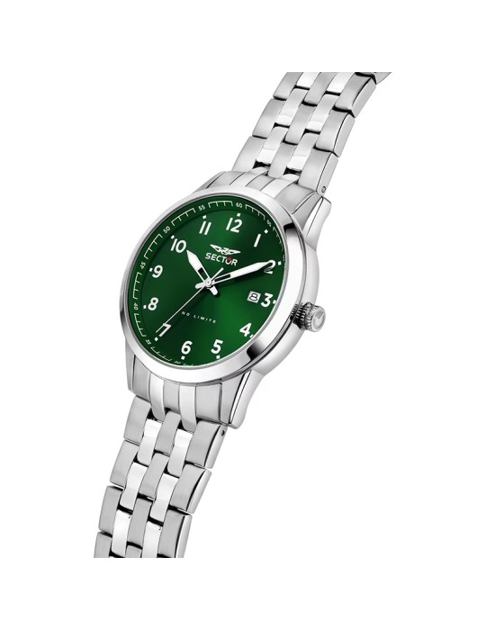 Orologio Sector - 660 - Tempo e Data - Silver - 41mm-Verde-R3253517031