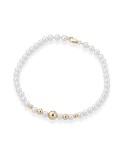 Lelune Bracelet - Young with 4.5-5 mm Cultured Pearls and 18K Yellow Gold Spheres - 0