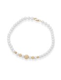 Bracciale Lelune - Young con Perle Coltivate 4.5-5 mm e Sfere in Oro Giallo 18 Carati Puntinato - 0