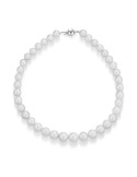 Coscia Necklace - with 11-14mm Freshwater Pearls and 18K White Gold Ball Clasp - 0