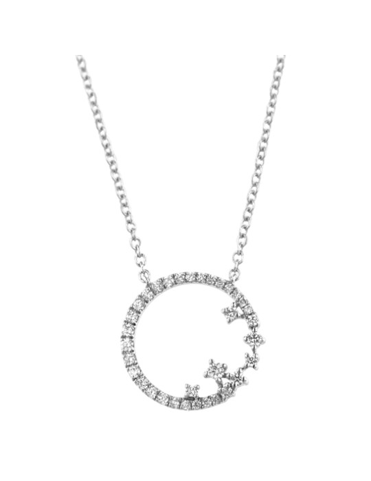 Giorgio Visconti Necklace - in 18K White Gold with Pendant and Natural Diamonds 0.22 ct - 0