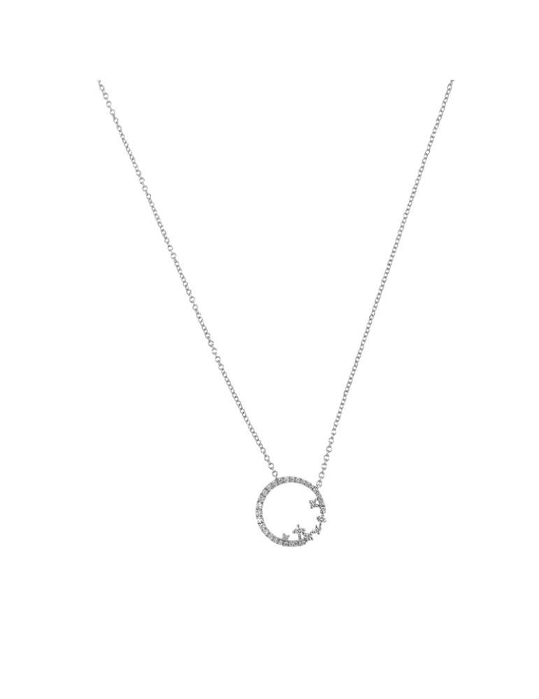 Giorgio Visconti Necklace - in 18K White Gold with Pendant and Natural Diamonds 0.22 ct - 0