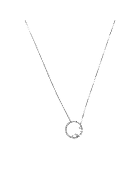 Collana Giorgio Visconti - in Oro Bianco 18 carati con Pendente e Diamanti Naturali 0,22 ct - 0