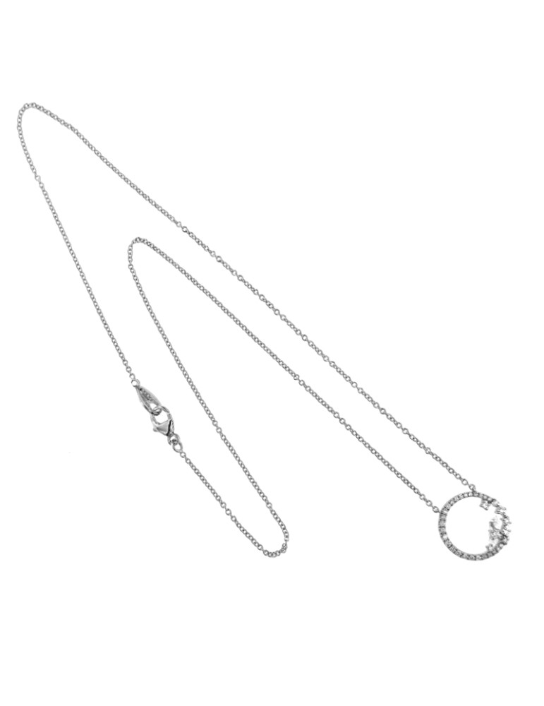 Giorgio Visconti Necklace - in 18K White Gold with Pendant and Natural Diamonds 0.22 ct - 0
