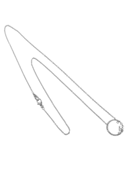 Collana Giorgio Visconti - in Oro Bianco 18 carati con Pendente e Diamanti Naturali 0,22 ct - 0