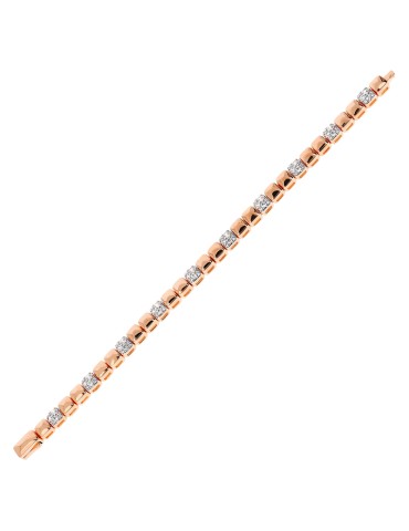 Bronzallure Necklace-Square Links-Pavé by Cubic Zirconia-WSBZ02460.WR 2