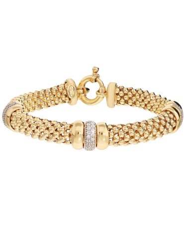 Bracciale Bronzallure - Maglia Popcorn - Cubic Zirconia -WSBZ02468Y.YG
