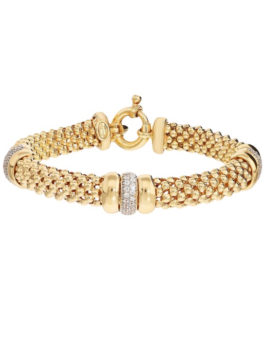 Bracciale Bronzallure - Maglia Popcorn - Cubic Zirconia -WSBZ02468Y.YG