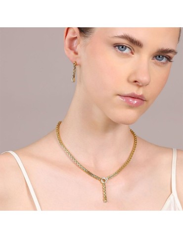 Bronzallure Necklace - Altissima-Venetian Mesh-Zircons-WSBZ02397Y.YG 2