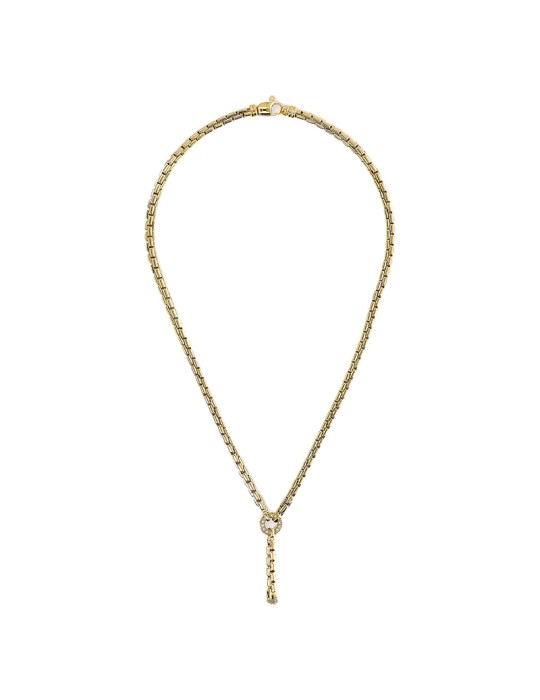 Bronzallure Necklace - Altissima-Venetian Mesh-Zircons-WSBZ02397Y.YG