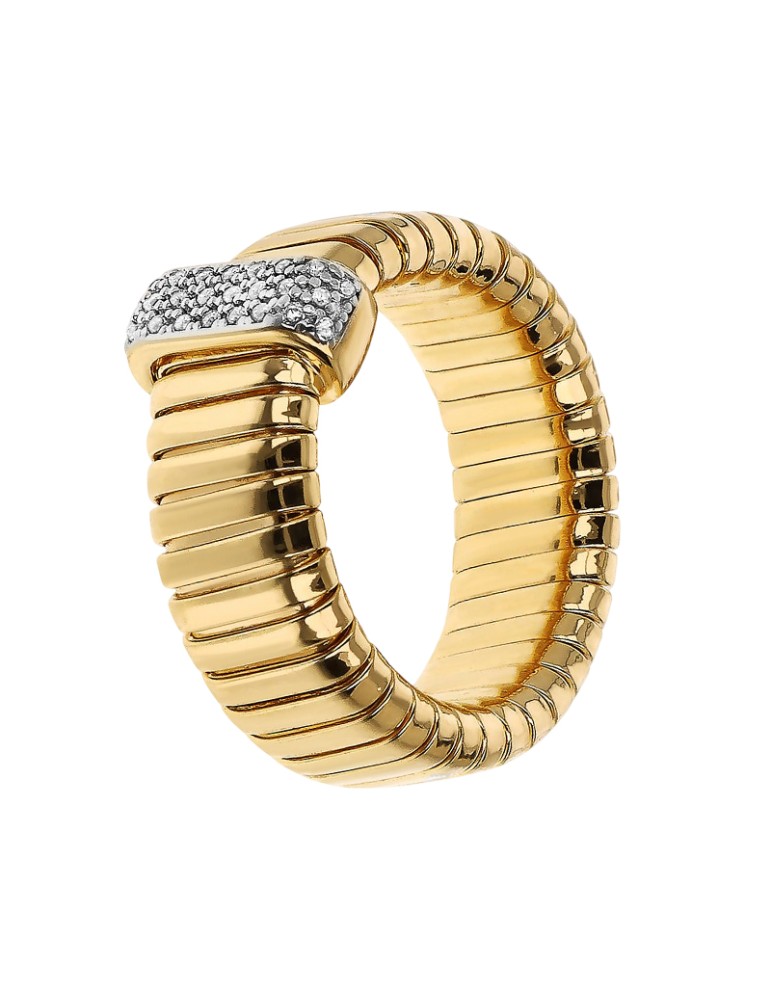 Anello Bronzallure - Altissima-Maglia Tubogas-Zirconi-WSBZ02399Y.YG-16