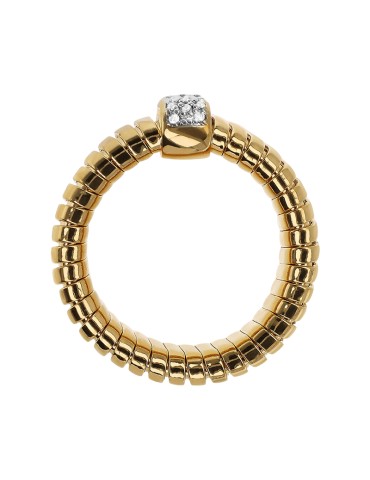 Bronzallure Ring - Altissima-Tubogas Mesh-Zircons-WSBZ02399Y.YG-16 2