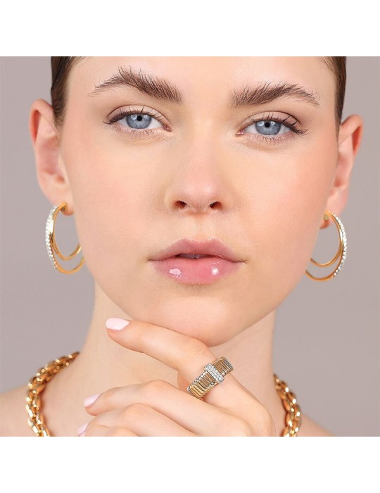 Anello Bronzallure - Altissima-Maglia Tubogas-Zirconi-WSBZ02399Y.YG-16