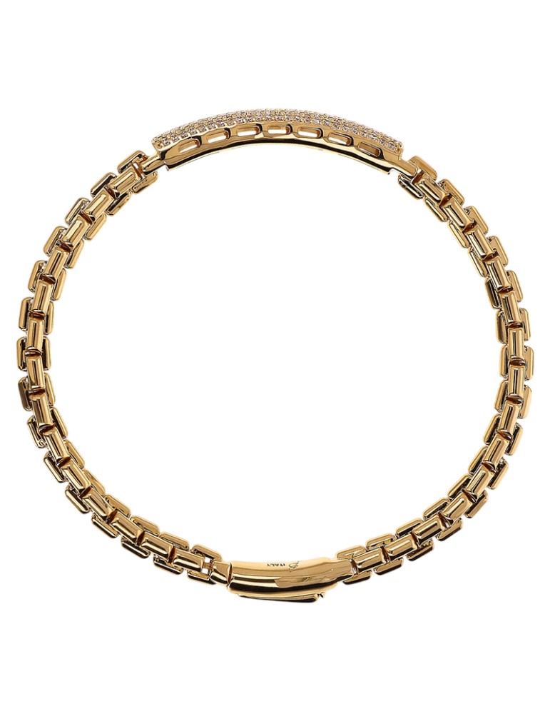 Bronzallure Bracelet - Venetian Mesh - Cubic Zirconia-WSBZ02400Y.YG
