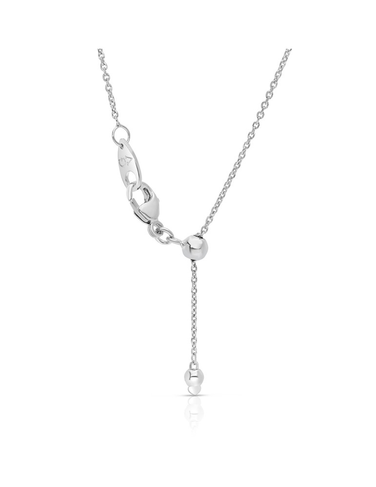 Giorgio Visconti Necklace - 18K White Gold Rosette with Sapphire and Natural Diamonds 0.20 ct - 0