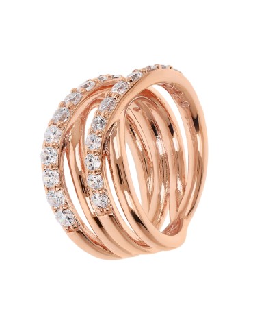 Bronzallure Ring -Multistrand-Rose Gold-Cubic Zirconia-WSBZ02408.WR-16