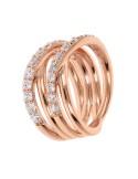 Bronzallure Ring -Multistrand-Rose Gold-Cubic Zirconia-WSBZ02408.WR-16