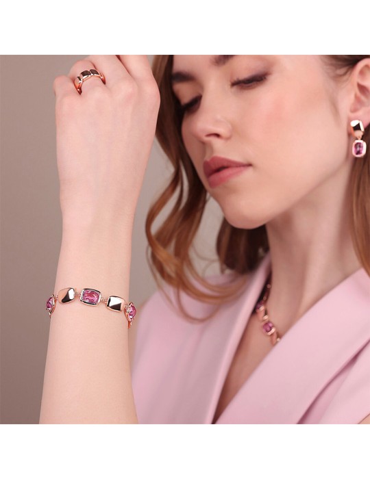 Bronzallure Bracelet - Shiny Nuggets - Prisma Gem Pink -WSBZ02436.KU