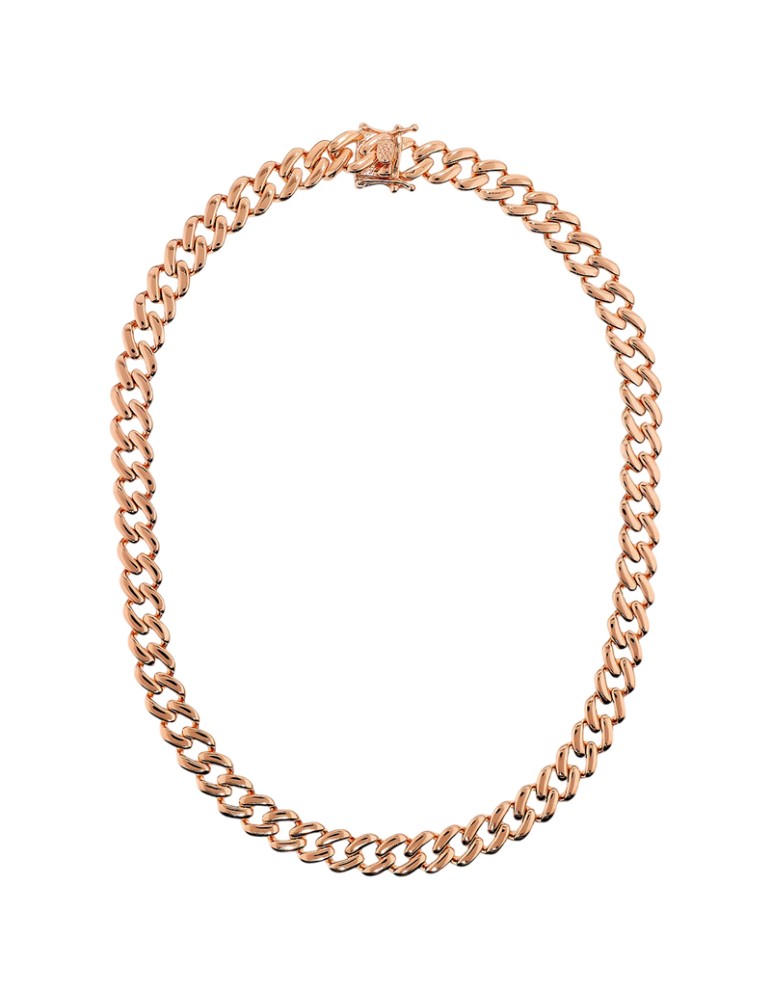 Bronzallure Necklace - Rose Gold -Polished Grumetta Chain-WSBZ02476. R