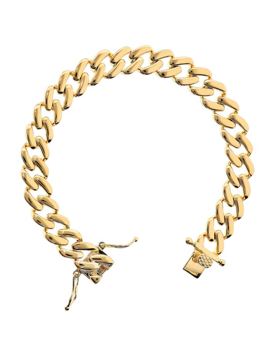 Bronzallure Bracelet-Gold-Polished Grumetta Chain-Large-WSBZ02477Y.YG-18