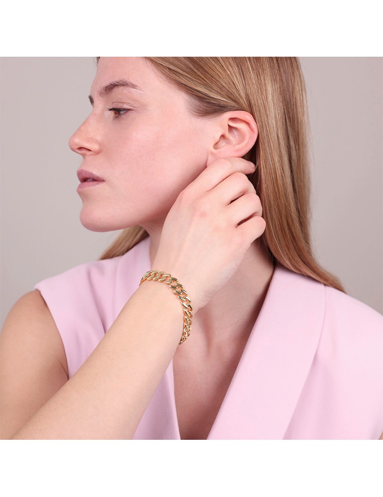 Bronzallure Bracelet-Gold-Polished Grumetta Chain-Large-WSBZ02477Y.YG-18