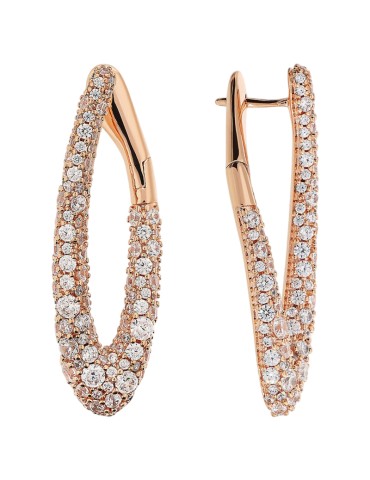 Bronzallure Earrings - Oval - Pavé of Cubic Zirconia - WSBZ02478. WR 2