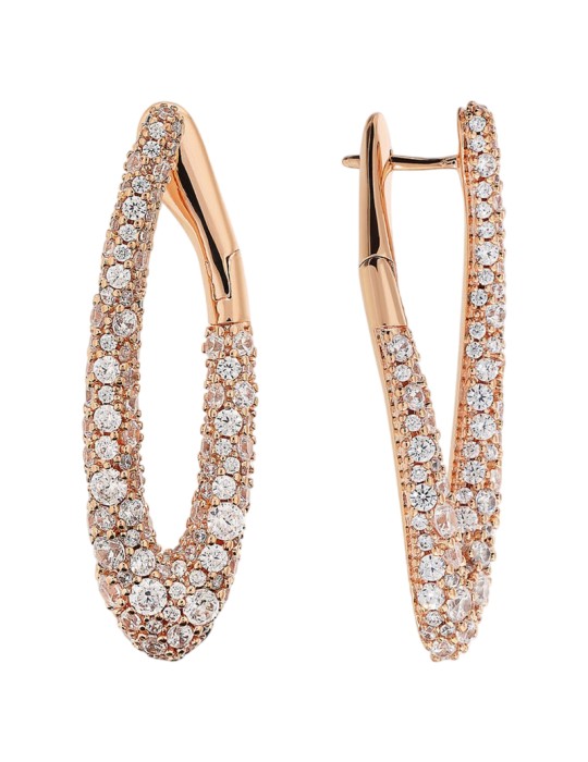 Orecchini Bronzallure - Ovali - Pavè di Cubic Zirconia - WSBZ02478.WR