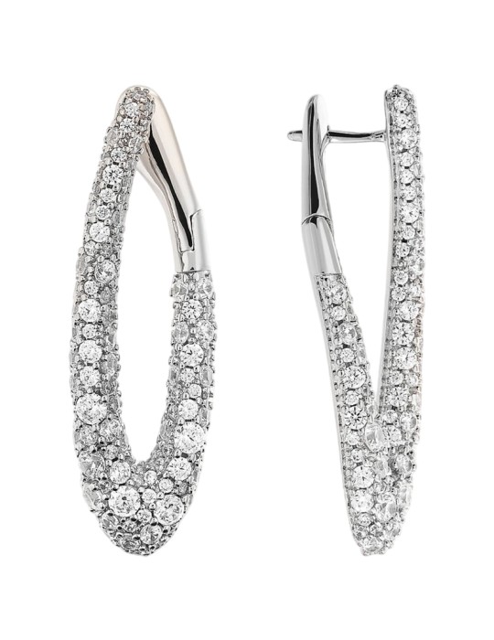 Bronzallure Earrings - Oval - Pavé of Cubic Zirconia - WSBZ02478W. WR