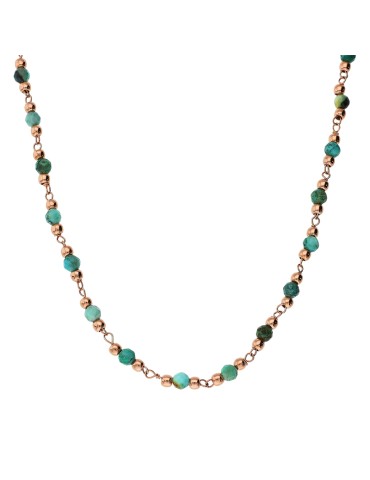 Bronzallure Choker - Rosary - Rose Gold - Amazonite -WSBZ02482.AZ