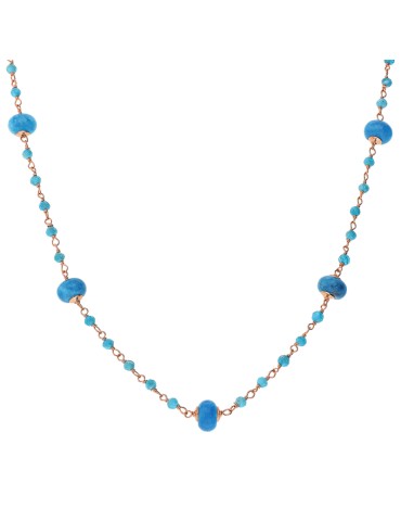 Girocollo Bronzallure - Rosario - Rose Gold - Apatite Blu-WSBZ02484.AP