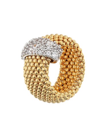 Bronzallure-Gold-Popcorn Mesh-Cubic Zirconia Ring-WSBZ02492Y.WR-16