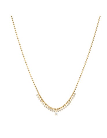 Rue Des Mille Choker - Gold - Boule - White Zirconia - GRZ028M1AU