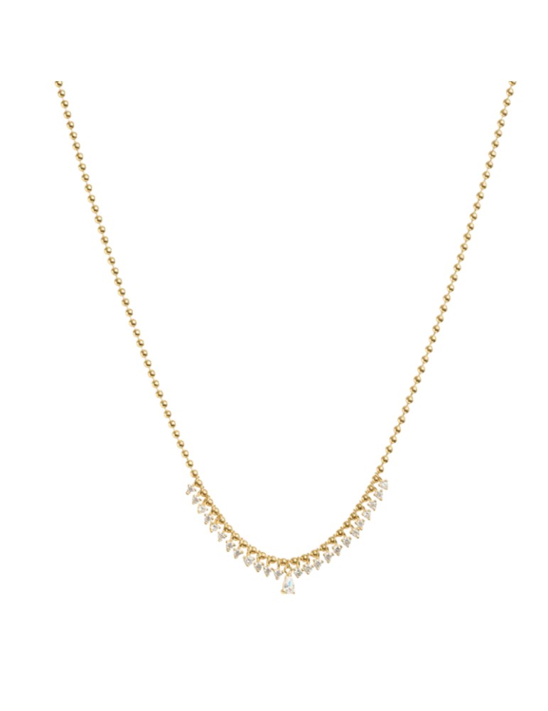 Rue Des Mille Choker - Gold - Boule - White Zirconia - GRZ028M1AU