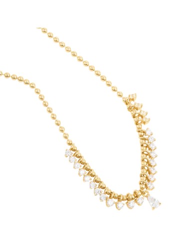 Girocollo Rue Des Mille - Gold - Boule - Zirconi Bianchi - GRZ028M1AU 2