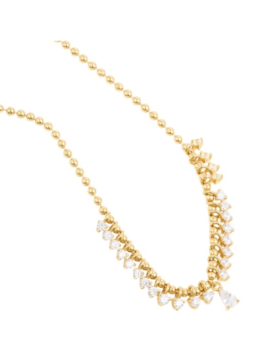 Rue Des Mille Choker - Gold - Boule - White Zirconia - GRZ028M1AU