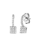 Buonocore - Young Earrings in 18K White Gold Patch and Natural Diamonds 0.27 ct - 0
