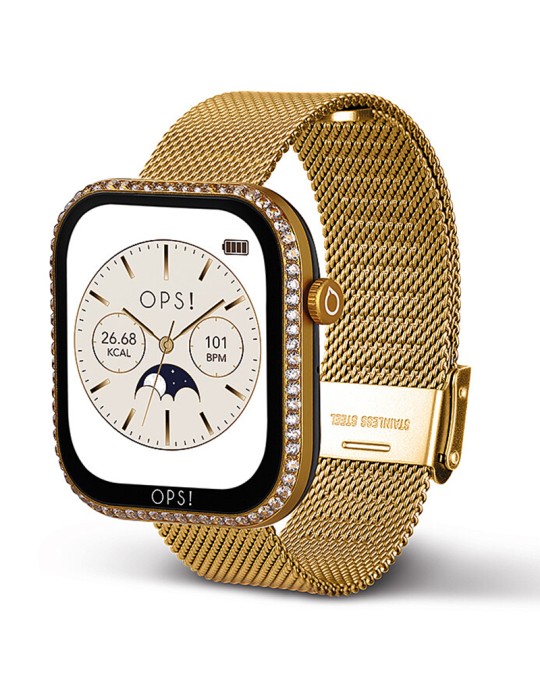 Smartwatch Ops! - Call Pro Diamonds - 42mm - Gold - Cristalli -OPSSW65