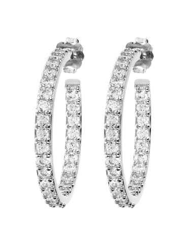 Bronzallure-Hoop-White-Cubic Zirconia White Earrings-WSBZ01277W.W