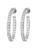 Bronzallure-Hoop-White-Cubic Zirconia White Earrings-WSBZ01277W.W