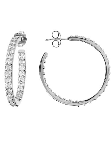 Bronzallure-Hoop-White-Cubic Zirconia White Earrings-WSBZ01277W.W 2