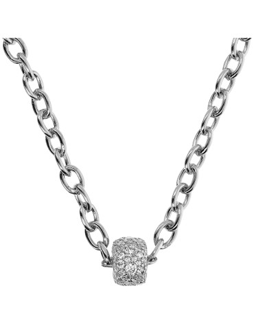 Collana Bronzallure-Catena Rolò-Pavè di Cubic Zirconia-WSBZ02377W.WHITE-CZ