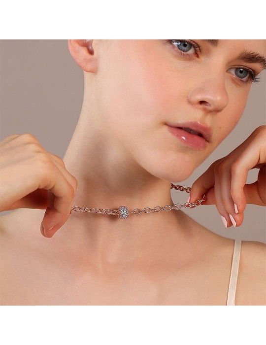 Bronzallure-Rolò-Pavé Necklace by Cubic Zirconia-WSBZ02377W.WHITE-CZ