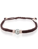Bracciale Lelune Glamour-Cordino Marrone-Perla Tahiti-9-10 mm-LGBR4911