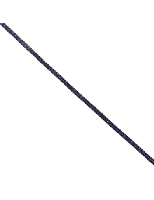 Davite&Delucchi Tennis Bracelet - in 18K White Gold with 1.70 ct Blue Sapphires - 18 centimeters - 0