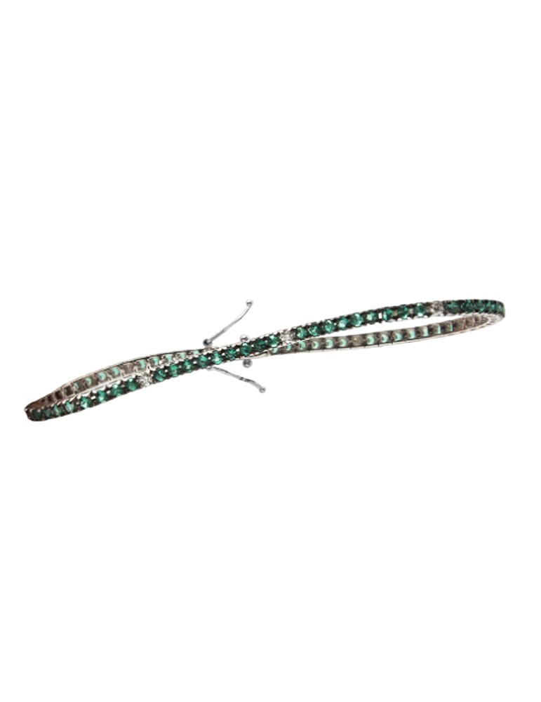 Bracciale Tennis Davite&Delucchi - Oro - Smeraldi - Diamanti - BR002289SM4